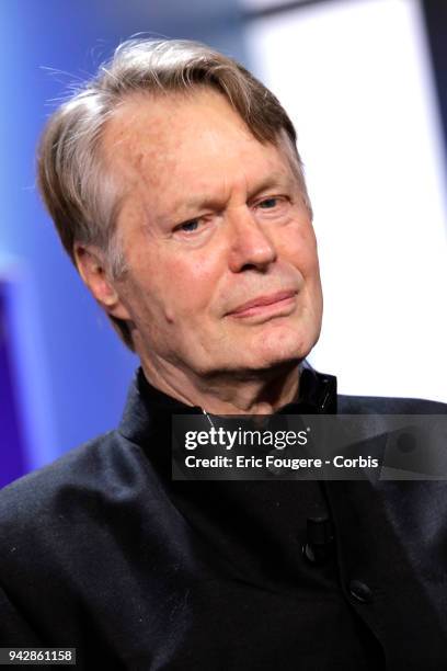 Writer J.M.G. Le Clezio poses during Tv talk show " La Grande Librairie" on France 5 presented by Francois Busnel in Paris, France on .