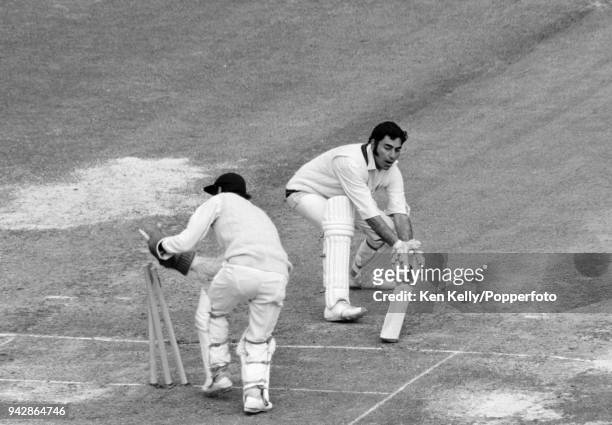 Farokh Engineer of Lancashire is stumped by Alan Knott of Kent during the Gillette Cup Final between Kent and Lancashire at Lord's Cricket Ground,...