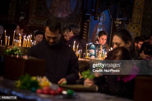 Patriarch Neophyte participates in the removal of the Holy Plain on Holy Friday at the Metropolitan Cathedral - St. Nedelya on April 6, Sofia,...