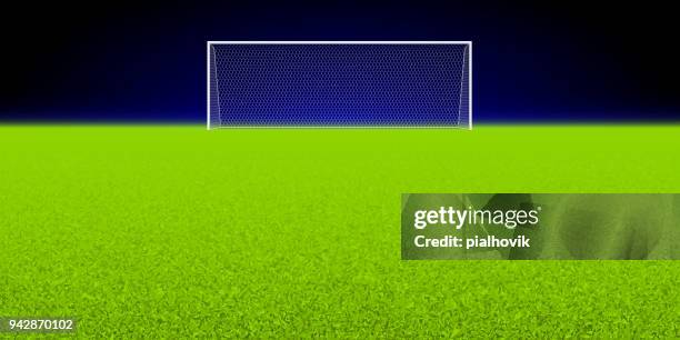 soccer stadium with a goal - soccer goal stock illustrations