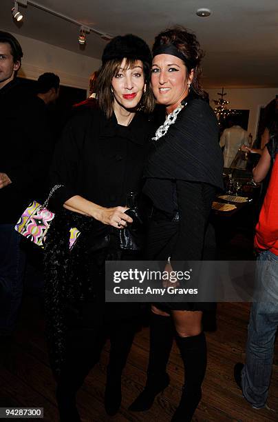 Television personality Merle Ginsberg and jewelry designer Katey Brunini attend the Katey Brunini Winter Warrior Show presented by ROSEARK on...