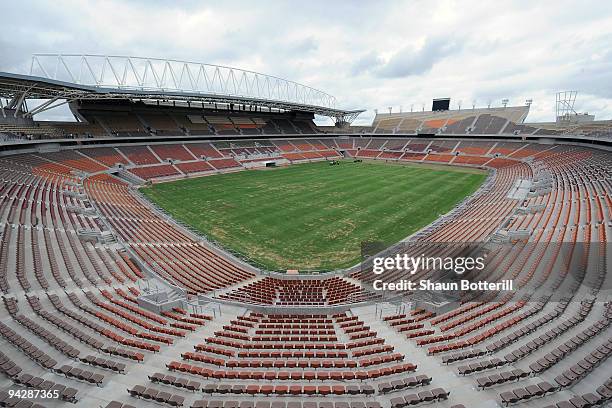 General view of the Peter Mokaba Stadium is taken during the FIFA 2010 World News Agency Tour in Polokwaned, South Africa.