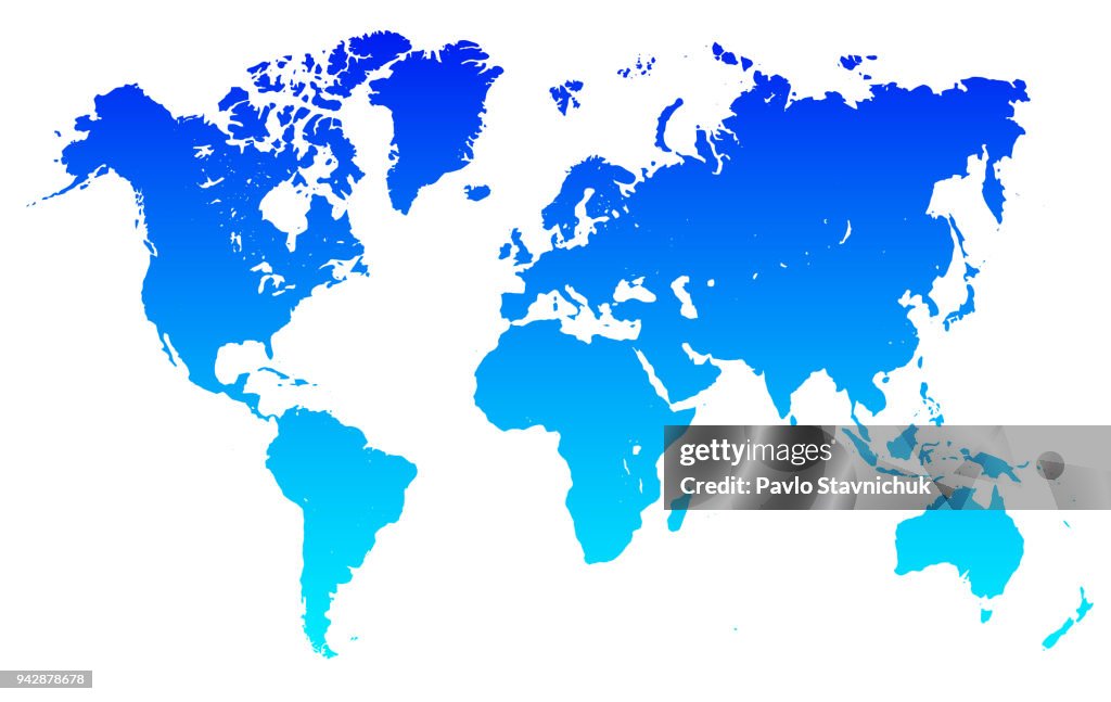 Map Blue Vector Blue World Map Stock Vector High-Res Vector Graphic - Getty Images