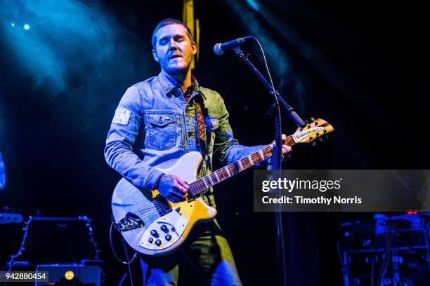 Brian Fallon performs at El Rey Theatre on April 6, 2018 in Los Angeles, California.