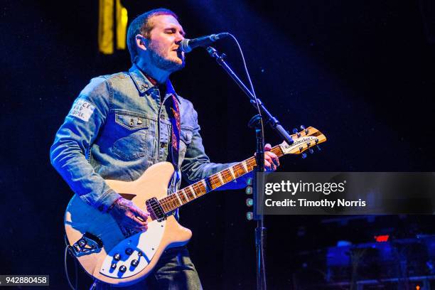 Brian Fallon performs at El Rey Theatre on April 6, 2018 in Los Angeles, California.