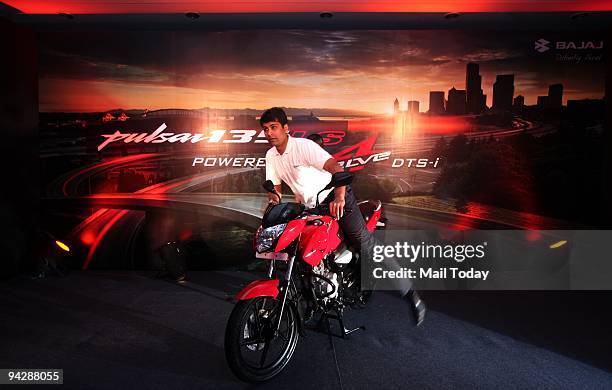 Managing Director, Bajaj Automobiles, Rajiv Bajaj, at the launch of company's new bike Pulsar 135LS in New Delhi on Wednesday.