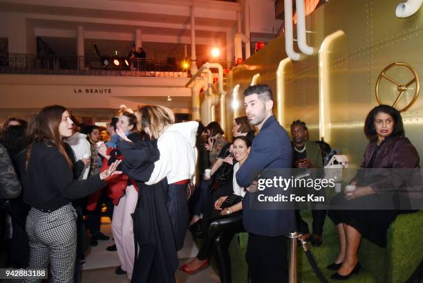 General View of atmosphere during the Mosaert Fabrique Party at Le Bon Marche on April 6, 2018 in Paris, France.