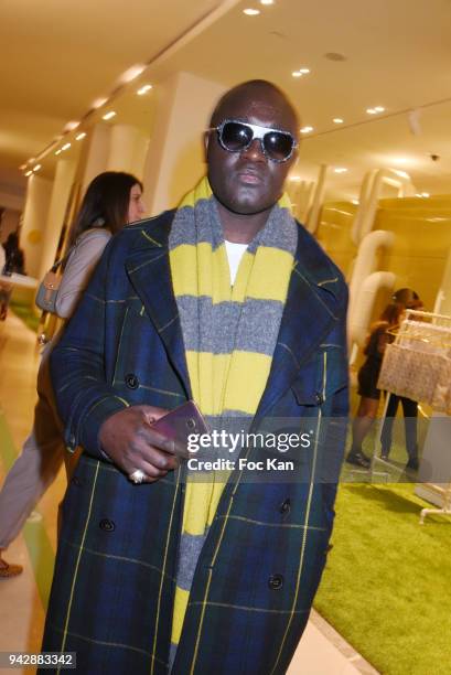Harvey Ambomo attends the Mosaert Fabrique Party at Le Bon Marche on April 6, 2018 in Paris, France.