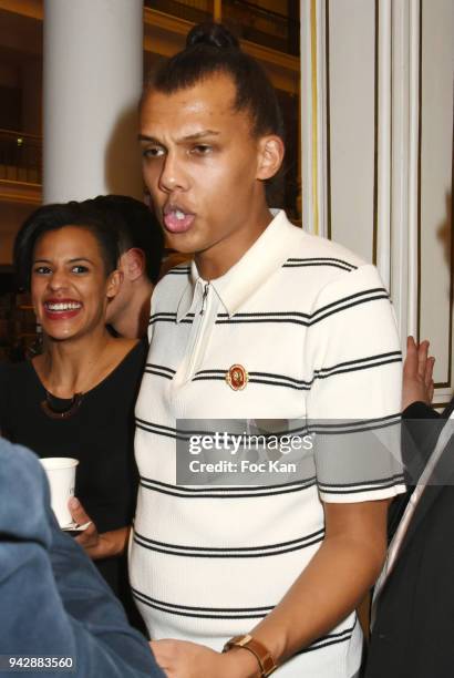 Singer Stromae attends the Mosaert Fabrique Party at Le Bon Marche on April 6, 2018 in Paris, France.