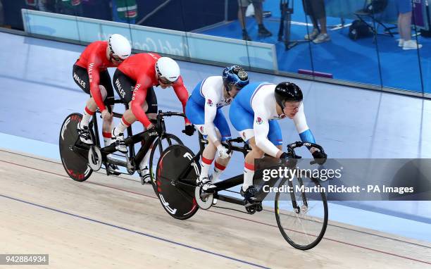 Scotland's Neil Fachie and pilot Matt Rotherham win gold in the Men's B&VI Sprint Finals - Gold after beating Wales' James Ball and pilot Peter...