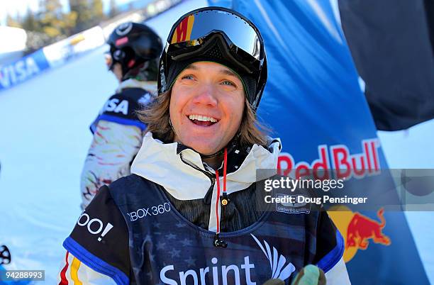 Louie Vito of the USA looks on after taking a run in the US Snowboarding Grand Prix Men's Qualifier on the Main Vein Half Pipe on December 11, 2009...