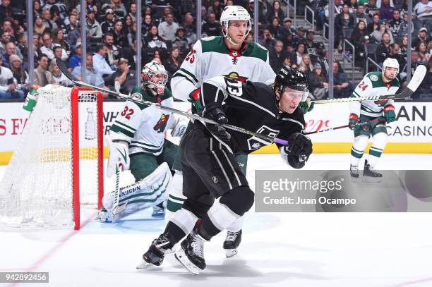 Tyler Toffoli of the Los Angeles Kings skates on ice during a game against the Minnesota Wild at STAPLES Center on April 5, 2018 in Los Angeles,...