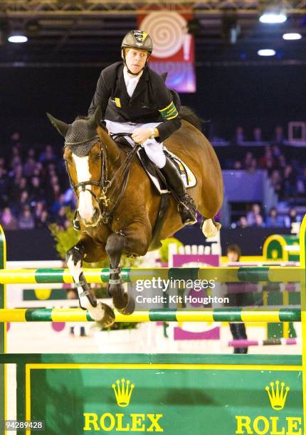 Marcus Ehning of Germany riding Plot Blue wins the Rolex IJRC Top 10 Final at the Jumping International CSI 5* in Paris, France.