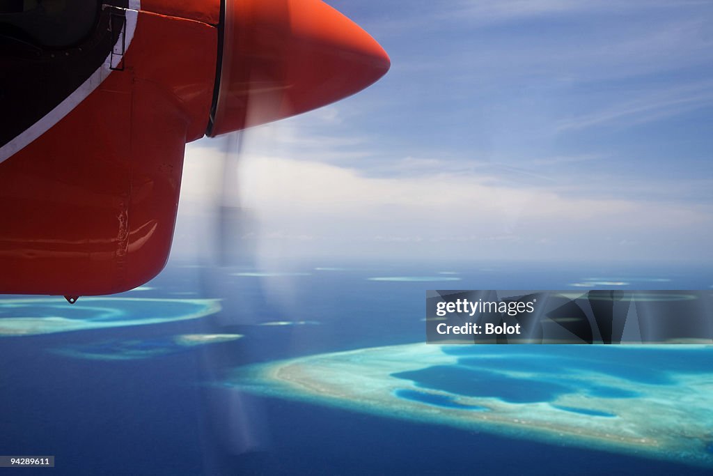Luftbild von maledivische Inseln