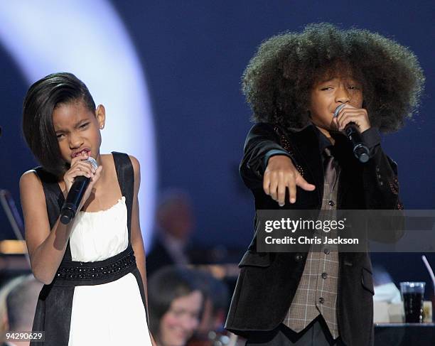 Jaden Smith and Willow Smith sing on stage during the Nobel Peace Prize Concert at Oslo Spektrum on December 11, 2009 in Oslo, Norway. Tonight's...