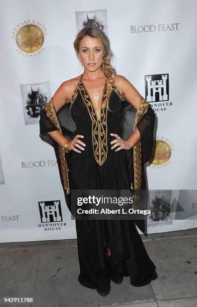 Actress Sadie Katz arrives for the Premiere Of "Blood Feast" held at Ahrya Fine Arts Theater on April 6, 2018 in Beverly Hills, California.