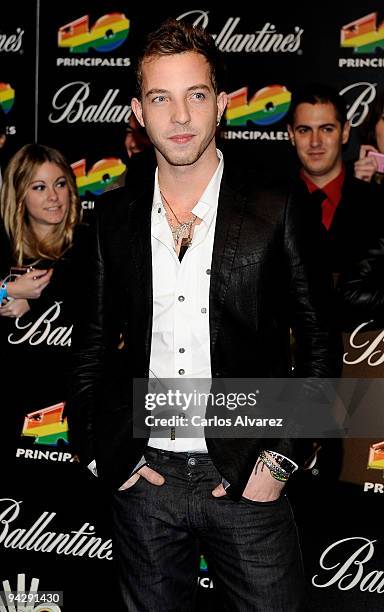 Singer James Morrison attends "40 Principales" 2009 Awards photocall at Palacio de los Deportes on December 11, 2009 in Madrid, Spain.