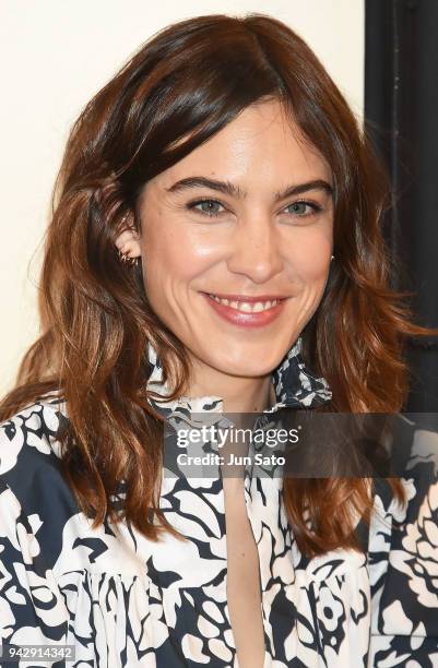 Alexa Chung attends the promotional event for ALEXACHUNG Virginia Collection at Isetan Shinjuku Department Store on April 7, 2018 in Tokyo, Japan.