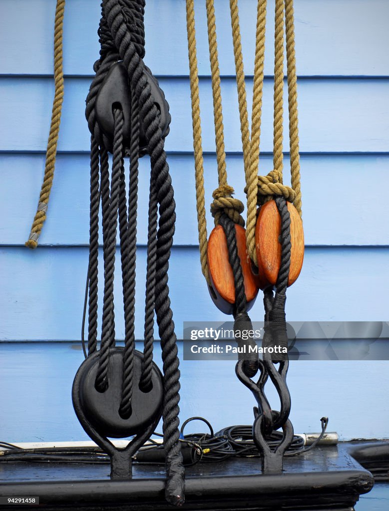 Cape Cod Sailing Ship Block And Tackle High-Res Stock Photo - Getty Images