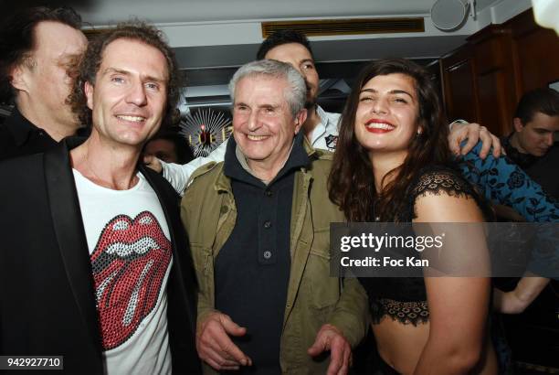 Director Claude Lelouch , Nicolas MereauÊ and guests attend the the Nicolas Mereau Birthday Party At Club 13 on April 6, 2018 in Paris, France.