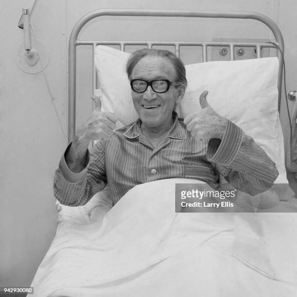 English comedian and actor Arthur Askey at St George's Hospital recovering after stage fall, London, UK, 4th January 1968.