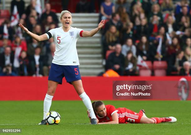 Steph Houghton of England Women during 2019 FIFA Women's World Cup Group 1 qualifier match between England and Wales at St.Mary's, Southampton FC...