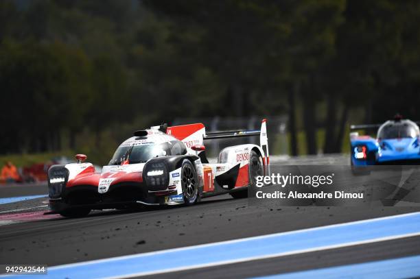 Toyota Gazoo Racing with Mike Conway of Great Britain and Alex Wurtz of Austria and Jose Maria Lopez of Argentina and Anthony Davidson of Great...