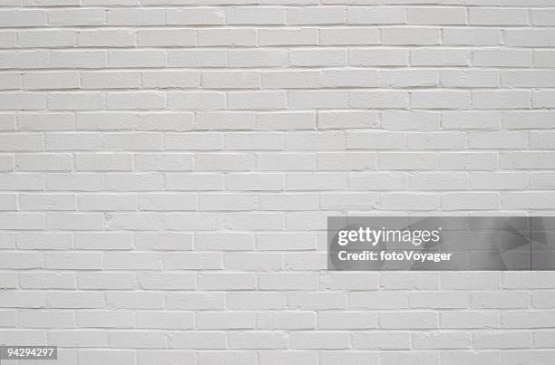 clean white wall - white bricks stock pictures, royalty-free photos & images