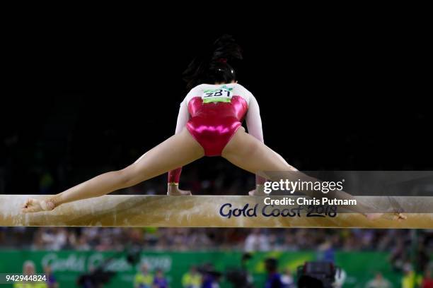 Farah Ann ABDUL HADI competes in the Women's Individual All-Around Final Artistic Gymnastics on April 7, 2018 in Gold Coast, Australia. PHOTOGRAPH BY...