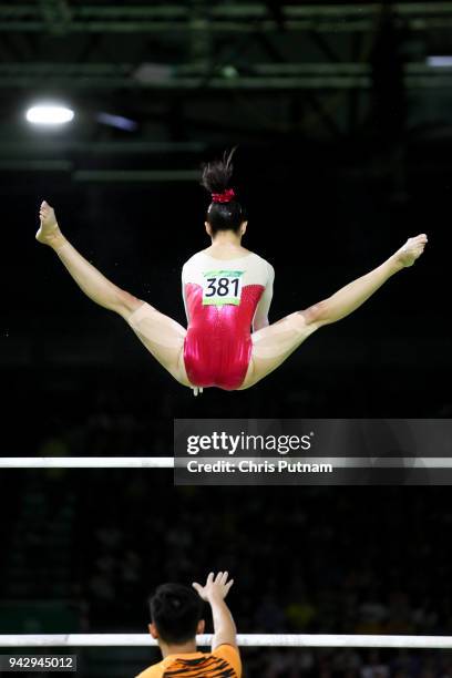 Farah Ann ABDUL HADI competes in the Women's Individual All-Around Final Artistic Gymnastics on April 7, 2018 in Gold Coast, Australia. PHOTOGRAPH BY...