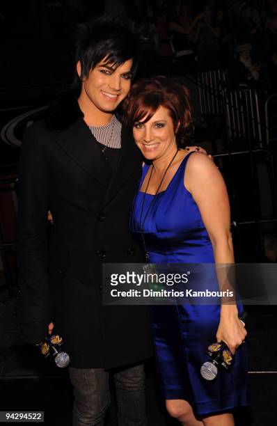 Adam Lambert and Z100 DJ Danielle Monaro attend Z100's Jingle Ball 2009 presented by H&M at Madison Square Garden on December 11, 2009 in New York...