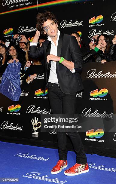 Mika arrives at the ''40 Principales'' Awards at the Palacio de Deportes on December 11, 2009 in Madrid, Spain.