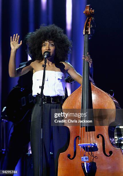 Esperanza Spalding performs at the Nobel Peace Prize Concert at Oslo Spektrum on December 11, 2009 in Oslo, Norway. Tonight's Nobel Peace Prize...