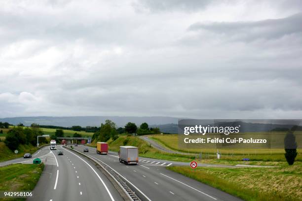 highway near belfort, territoire de belfort departement, france - multiple lane highway stock pictures, royalty-free photos & images