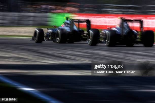 Kevin Magnussen, Esteban Gutierrez, McLaren-Mercedes MP4-29, Sauber-Ferrari C33, Grand Prix of Italy, Autodromo Nazionale Monza, 07 September 2014.