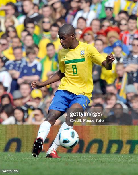 Ramires of Brazil in action during the International friendly match between Brazil and Scotland at Emirates Stadium on March 27, 2011 in London,...