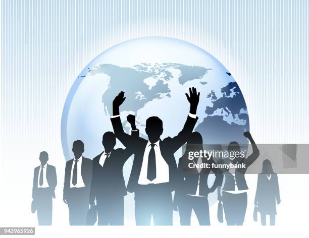 global business winning - couple tablet stock illustrations