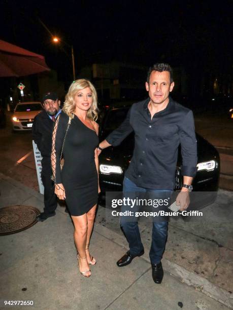 Donna D'Errico and Donald Friese are seen on April 06, 2018 in Los Angeles, California.