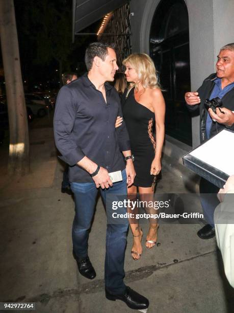 Donna D'Errico and Donald Friese are seen on April 06, 2018 in Los Angeles, California.