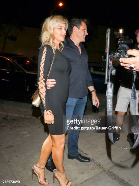 Donna D'Errico and Donald Friese are seen on April 06, 2018 in Los Angeles, California.
