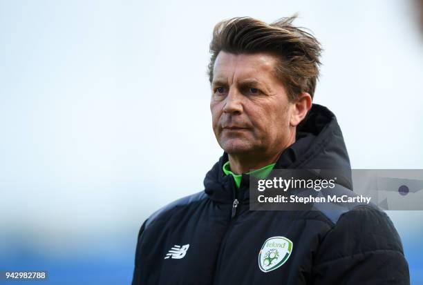 Dublin , Ireland - 6 April 2018; Republic of Ireland head coach Colin Bell during the 2019 FIFA Women's World Cup Qualifier match between Republic of...