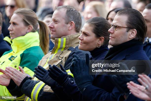 Mikael Ekfeldt, Victoria, Crown Princess of Sweden and Prince Daniel, Duke of Vastergotland attend a tribute to victims of Stockholm terrorist attack...