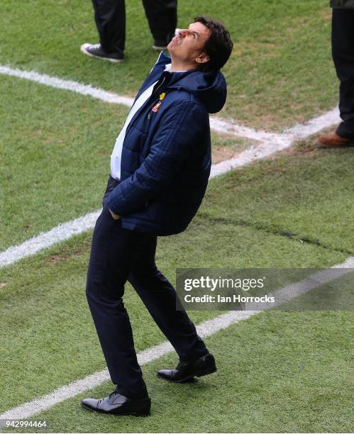 Sunderland manager Chris Coleman during the Sky Bet Championship match between Leeds United and Sunderland at Elland Road on April 7, 2018 in Leeds,...