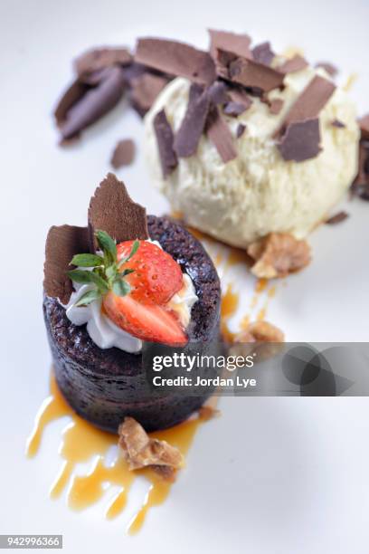 chocolate brownie - almond caramel stock pictures, royalty-free photos & images