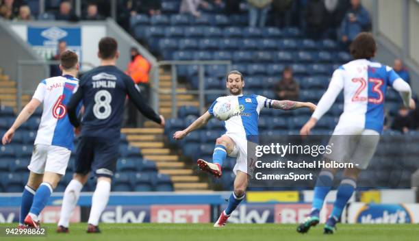 Blackburn Rovers' Charlie Mulgrew during the Sky Bet League One match between Blackburn Rovers and Southend United at Ewood Park on April 7, 2018 in...