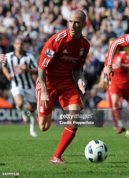 Raul Meireles of Liverpool in action during the Barclays Premier League match between West Bromwich Albion and Liverpool at The Hawthorns on April 2,...