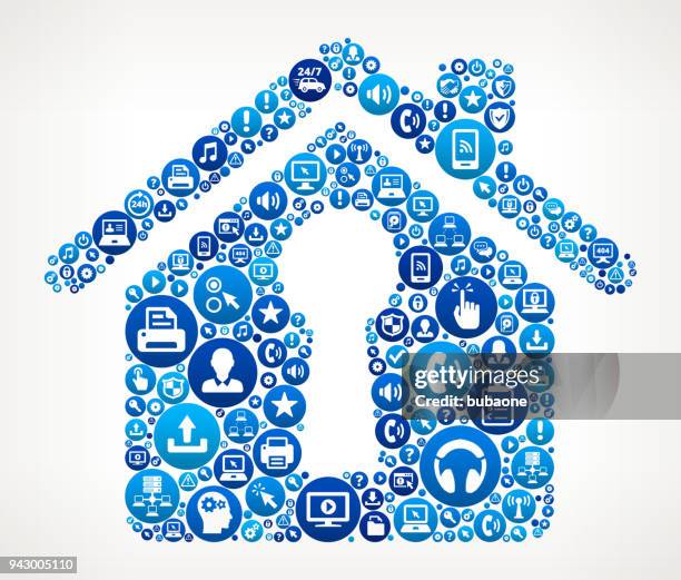 house shaped keyhole computer tech support - building cloud reflection stock illustrations