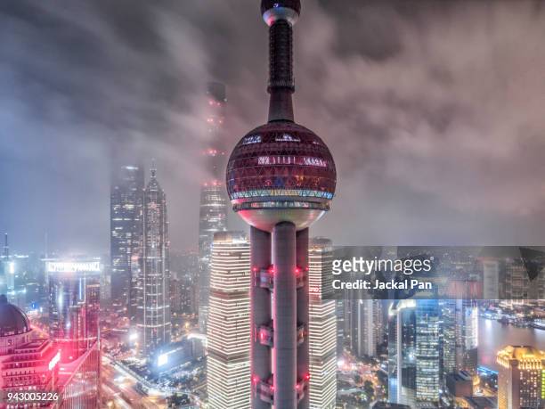 International Landmark Shanghai Oriental Pearl at night