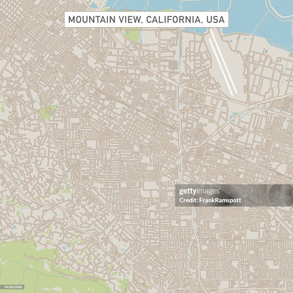 Mountain View California Estados Unidos mapa de calle de la ciudad