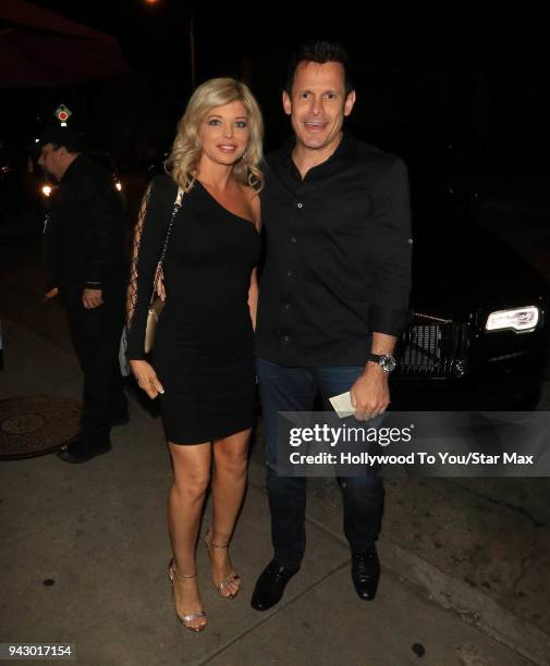 Donna D'Errico and Donald Friese are seen on April 6, 2018 in Los Angeles, California.